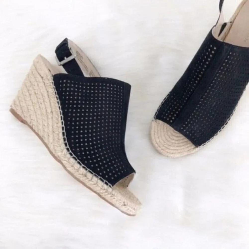 CASLON Sutton Slingback Wedge Black Sandal